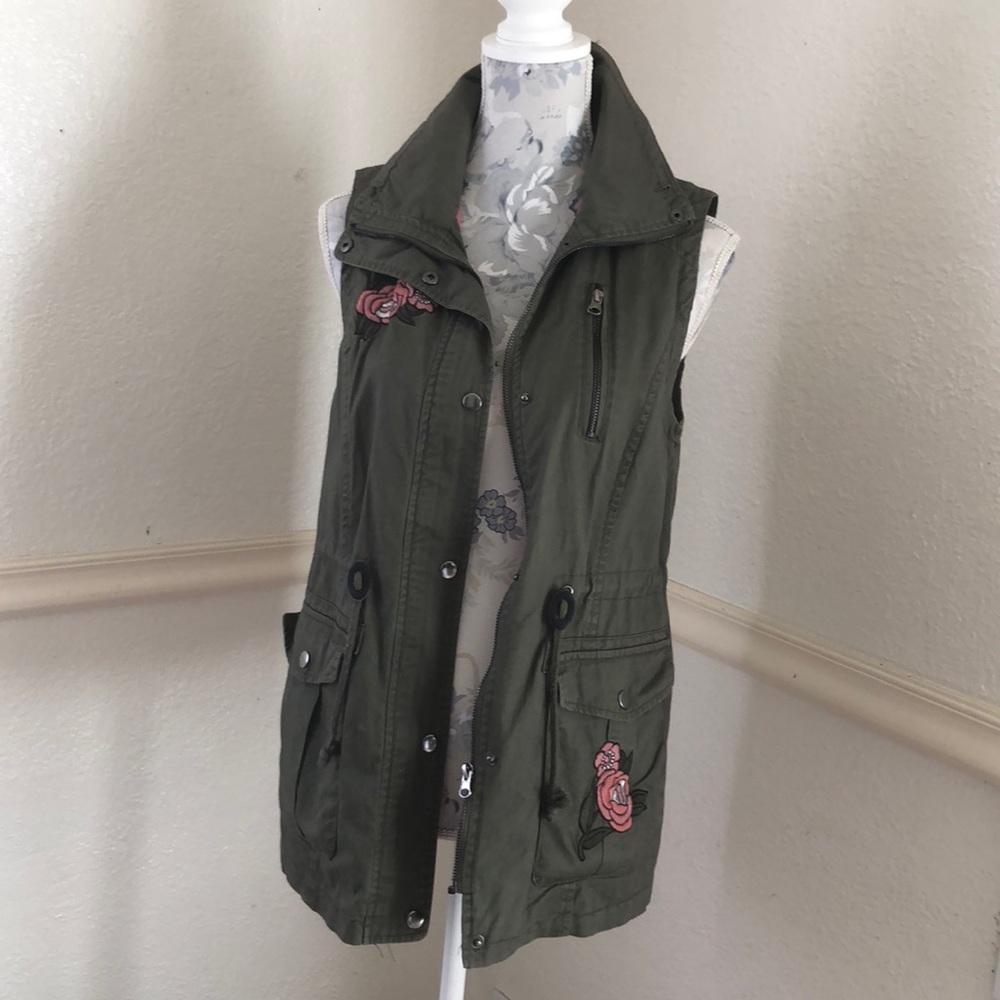Utility Jolt green embroidered utility vest # K